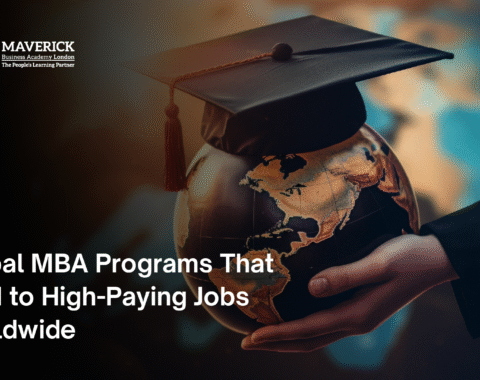 Graduation cap placed on a globe symbolizing Global MBA programs that prepare students for high-paying international careers